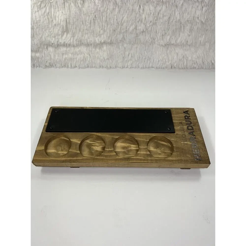 Herradura Tequila Tasting Tray Shots Wood Bar Chalk Man Cave NEW‎